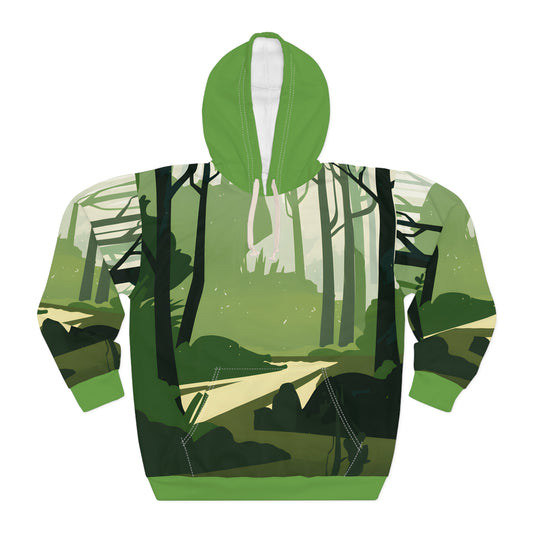 Minimal Forest All Over Print Pullover Hoodie Casual Wear Outdoor Adventures