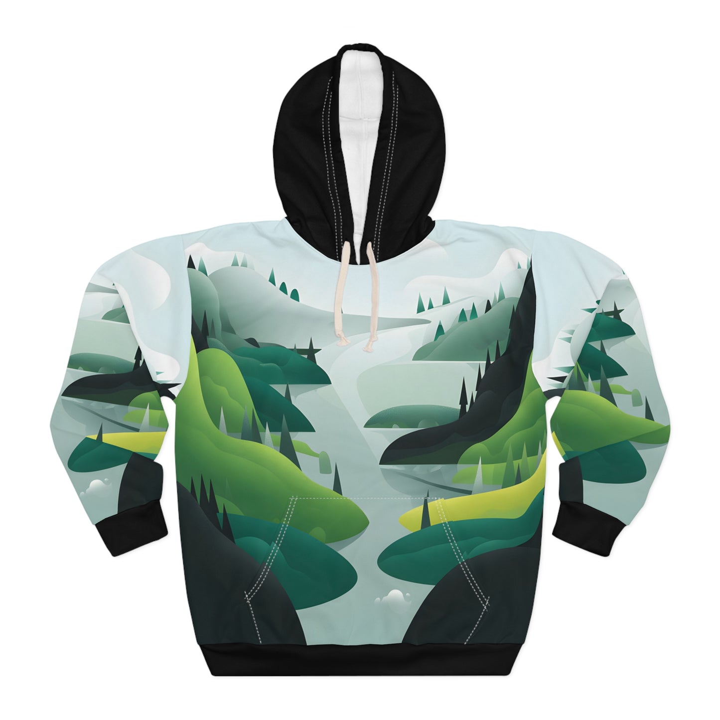 Lush Echoes All Over Print Hoodie Adventure Travel Outdoor Casual Apparel