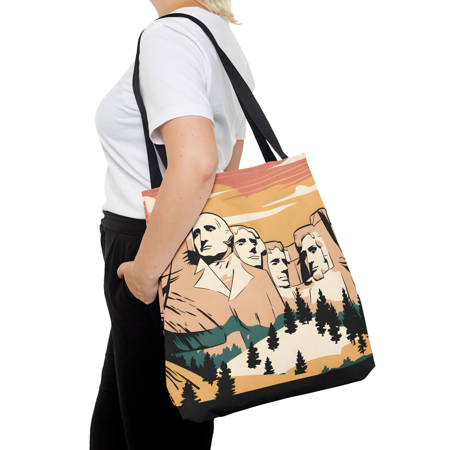 Mount Rushmore Tote Bag, National Parks Shoulder Bag, Patriotic USA Print,