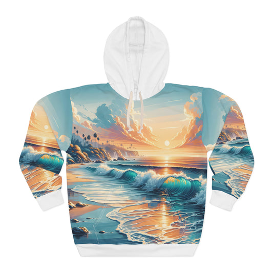 Sunset Beach Hoodie Unisex Pullover Laguna Beach Ocean Waves Coastal Vibes