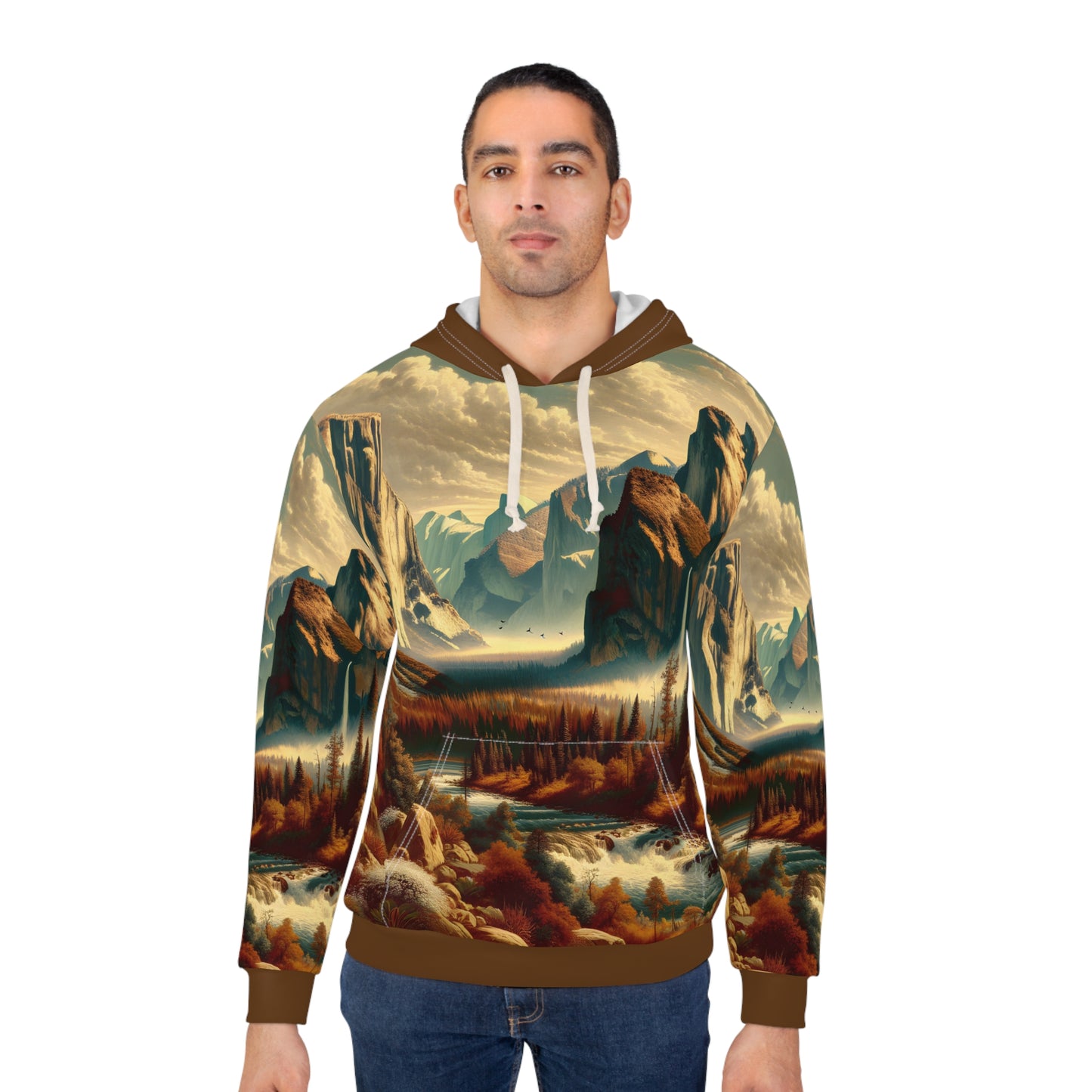 Yosemite Hoodie All Over Print Pullover Mountain Nature Forest Landscape Scene