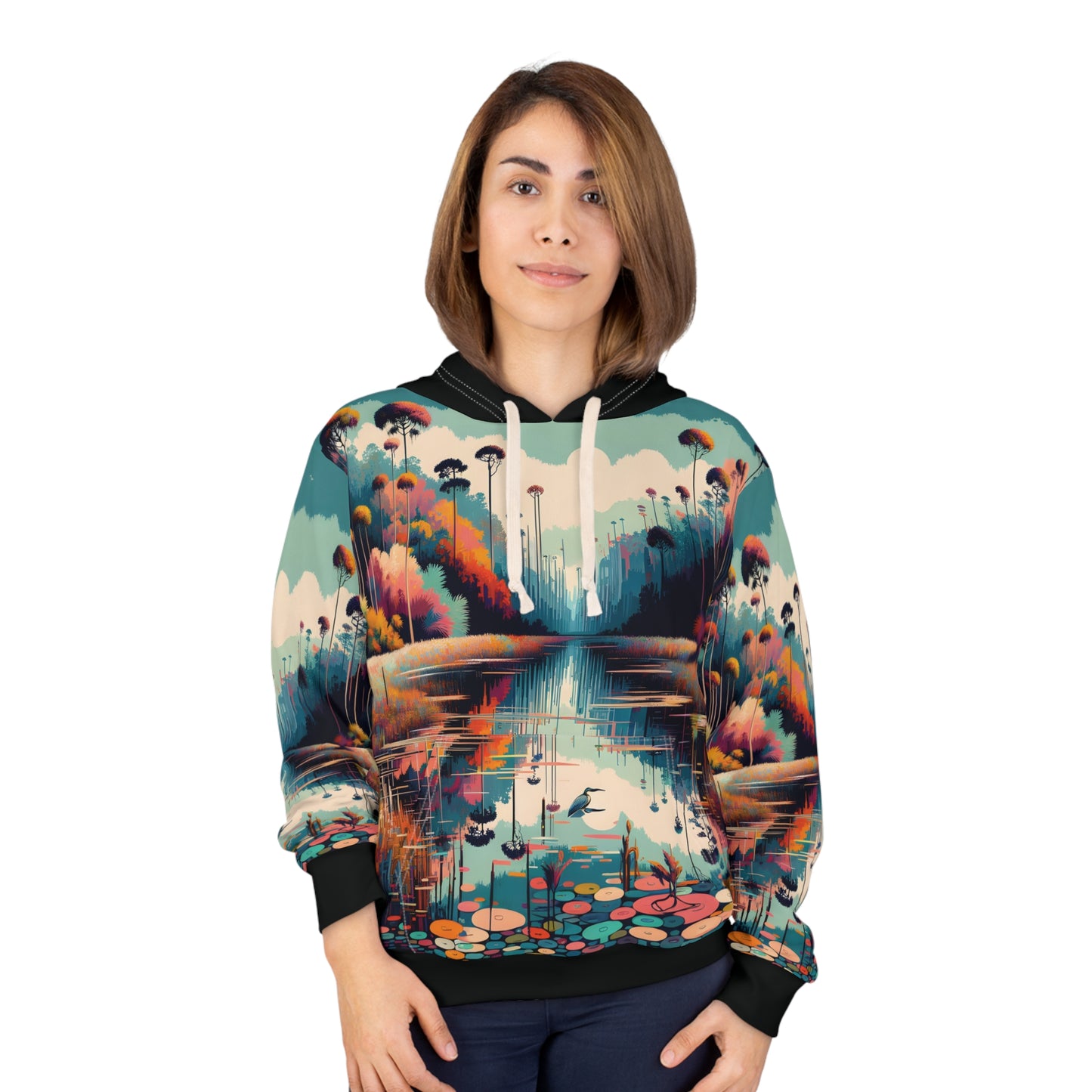 Everglades Hoodie All Over Print Pullover Swamp Nature Landscape Forest Scene