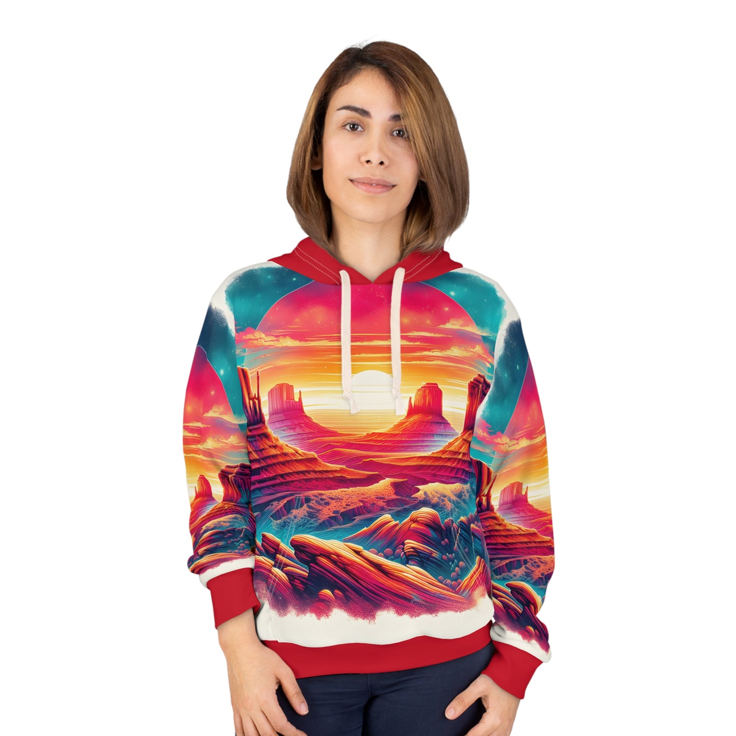Canyonlands Inspired All Over Print Hoodie Art Scenic Outdoor Adventure Casual