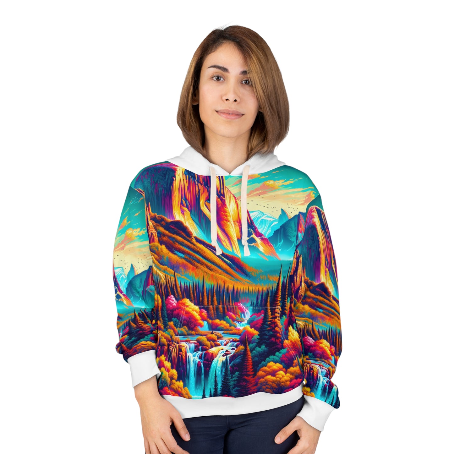 Vibrant Yosemite National Park All-Over Print Hoodie for Outdoor Lovers