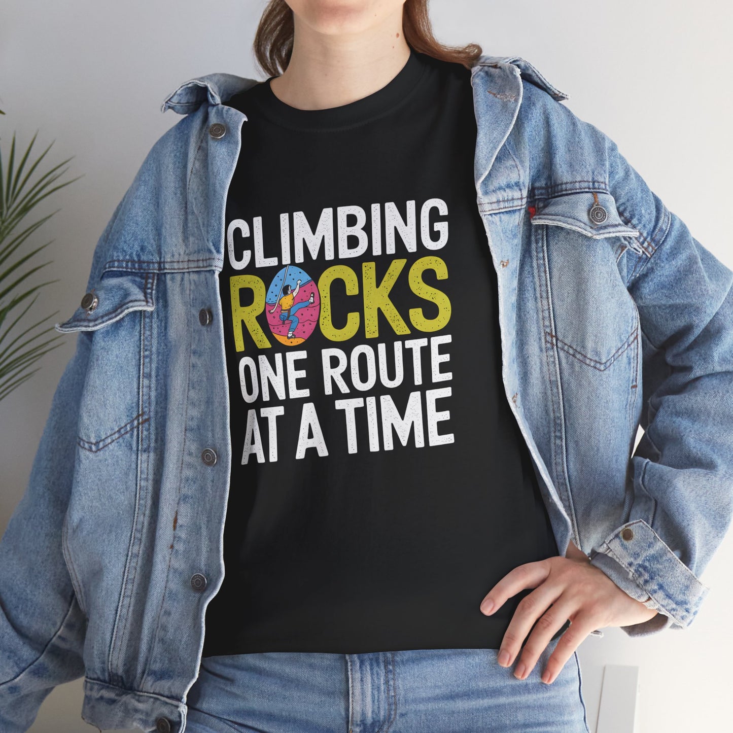 Climbing Rocks One Route at a Time Graphic T-Shirt for Outdoor Lovers