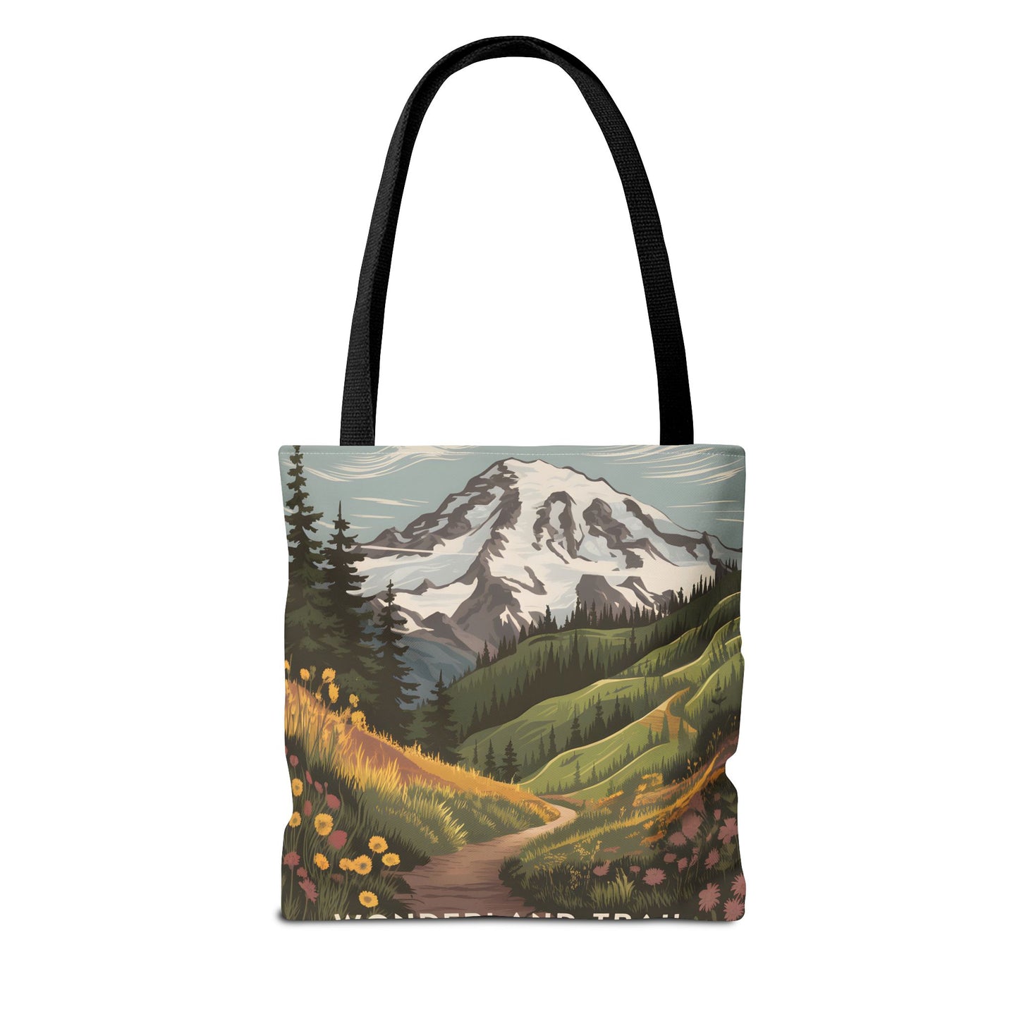 Wonderland Trail Mount Rainier Tote Bag All Over Print Outdoor Adventure Gift