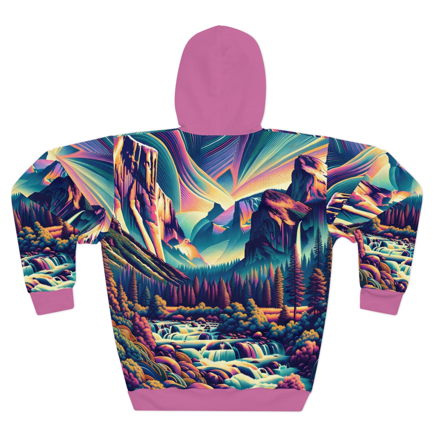 John Muir Trail Hoodie Vibrant All Over Print Outdoor Apparel for Travelers