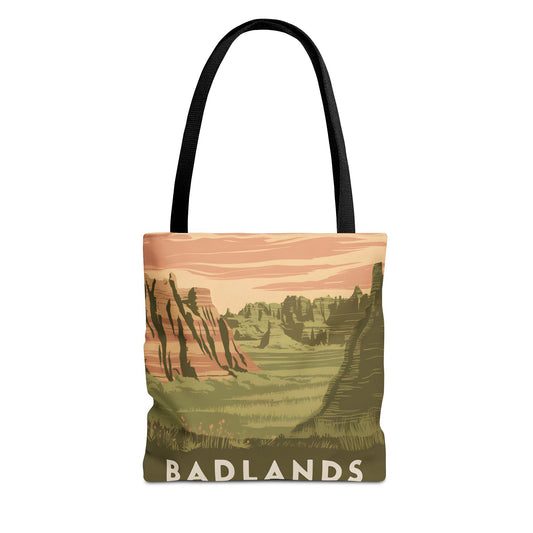 Badlands National Park All Over Print Tote Bag Eco-Friendly Travel Accessory