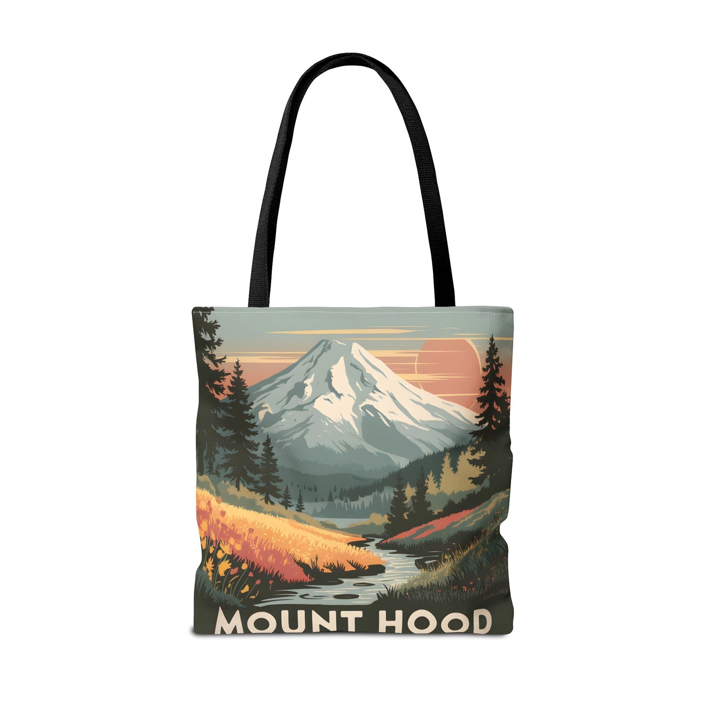 Mount Hood All Over Print Tote Bag Scenic Mountain Landscape Nature Lover Gift