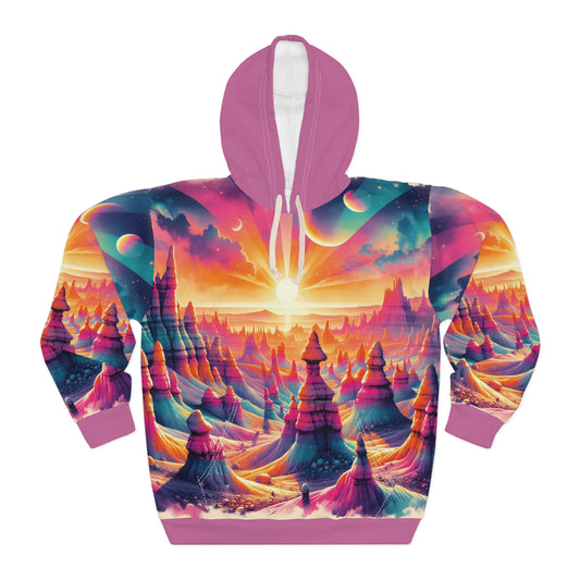 Goblin Valley Hoodie All Over Print Colorful Desert Landscape Pullover Gift