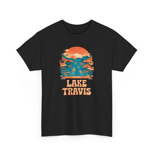 Lake Travis Texas Vintage T-Shirt Boating Adventure Graphic Tee Gift Idea