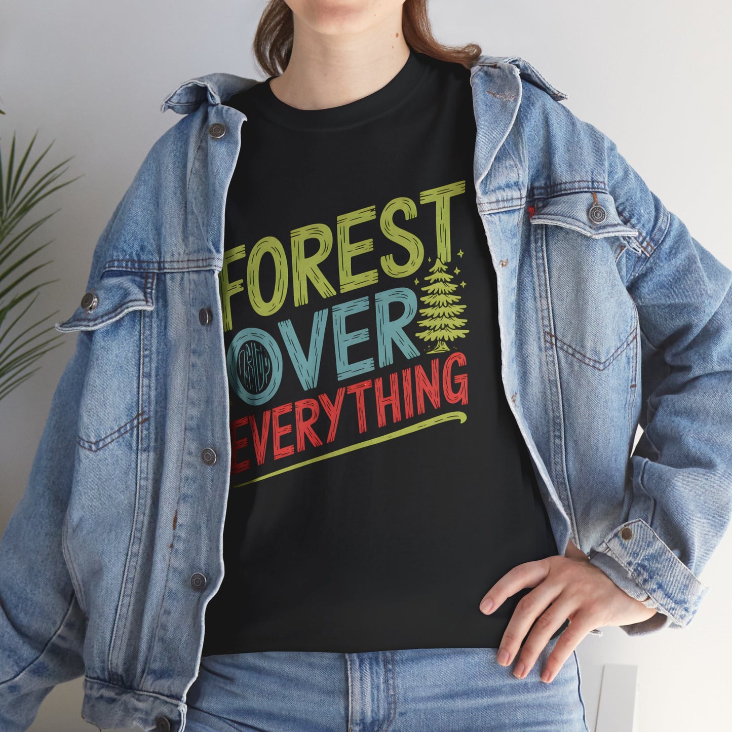 Forest Over Everything Eco Friendly Graphic Tee Shirt Unisex Short Sleeve Casual