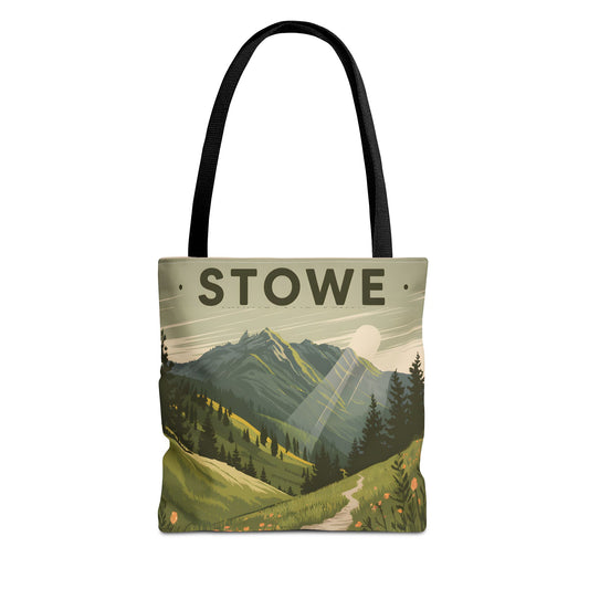 Stowe Vintage Mountain Tote Bag Eco Friendly All Over Print Shopping Apparel