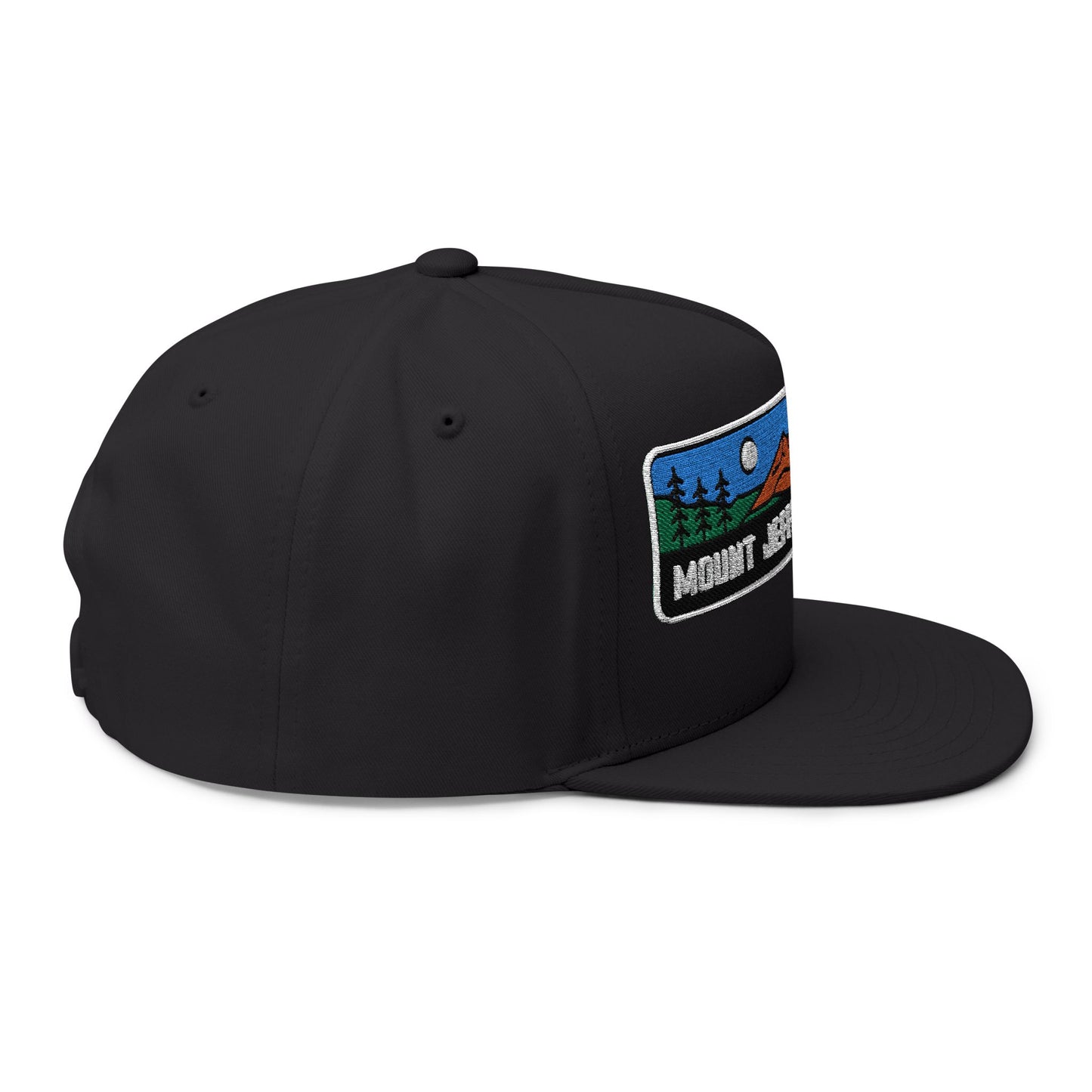 Mount Jefferson Oregon Flat Bill Hat Outdoor Adventure Adjustable Snapback Cap