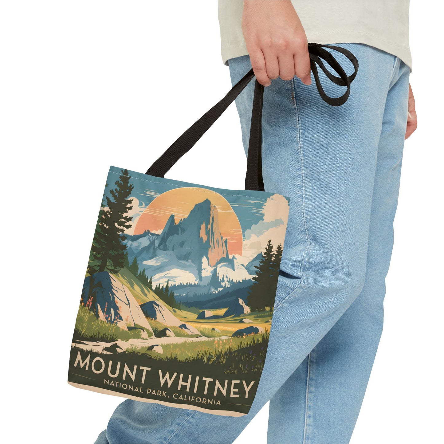 Mount Whitney California All Over Print Tote Bag National Park Travel Apparel
