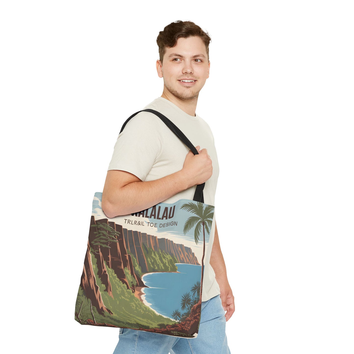 Kalalau Trail All Over Print Tote Bag Nature Lover Beach Scene Eco Friendly