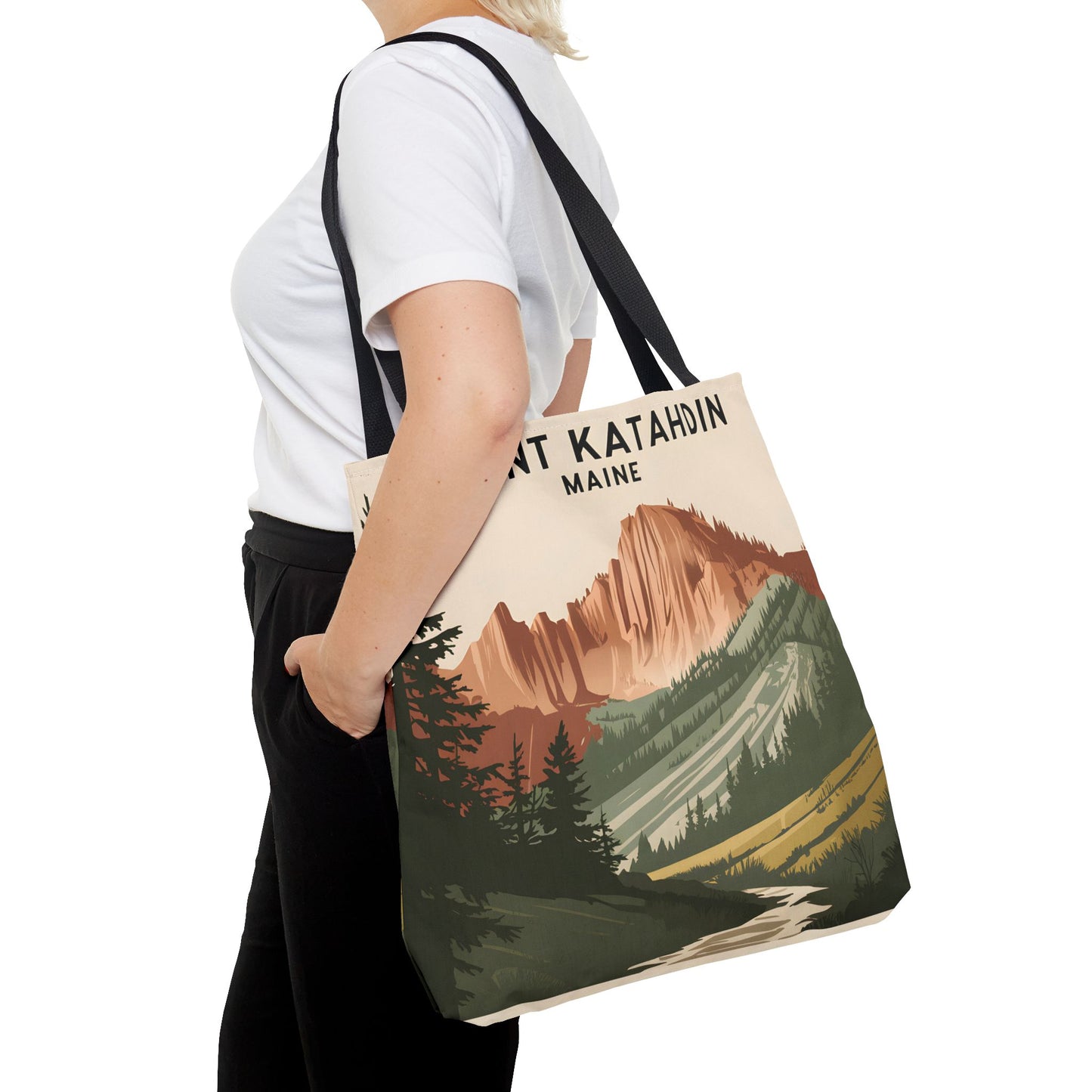 Mount Katahdin Maine All Over Print Tote Bag Hiking Nature Scene Lover Apparel