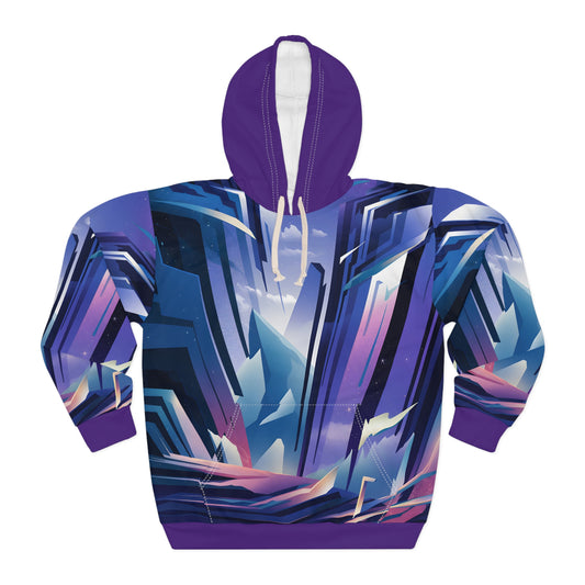 Celestial Crags All Over Print Pullover Hoodie for Outdoor Adventure Lovers