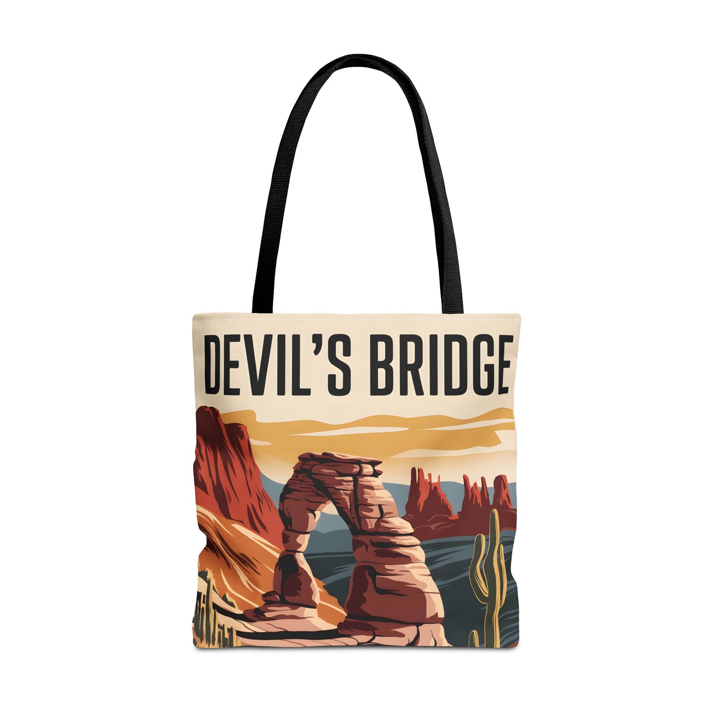 Devils Bridge Tote Bag Unique Design Scenic Landscape Eco-Friendly Carryall