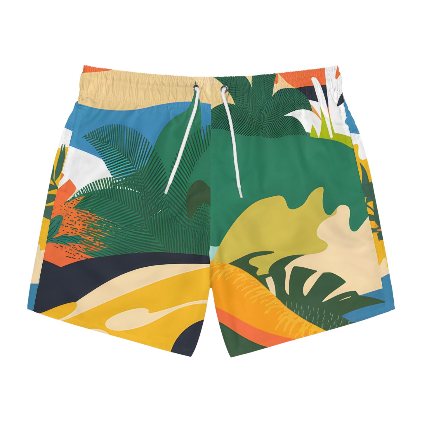 Tropical Island Men's Swim Trunks Quick Dry Swimwear Surf Tropical Beach Wear
