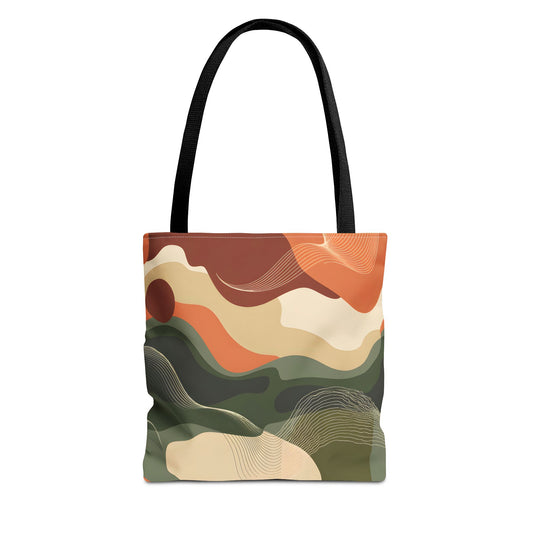 Earthline Tote Bag Abstract Canvas Eco Shopper Reusable Stylish Nature Handbag