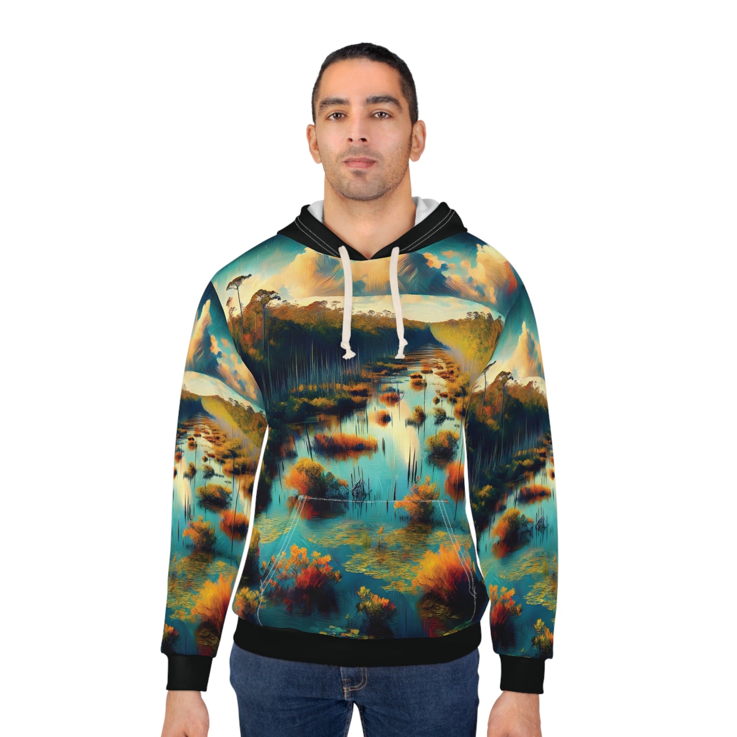 Everglades Hoodie All Over Print Pullover Wetlands Nature Flora Graphic Art