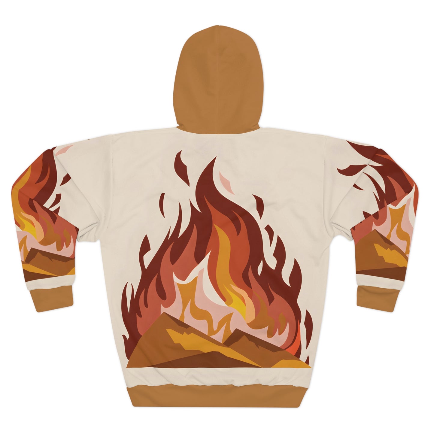 Crimson Embers All-Over Print Hoodie for Outdoor Adventures Travel Casual Wear
