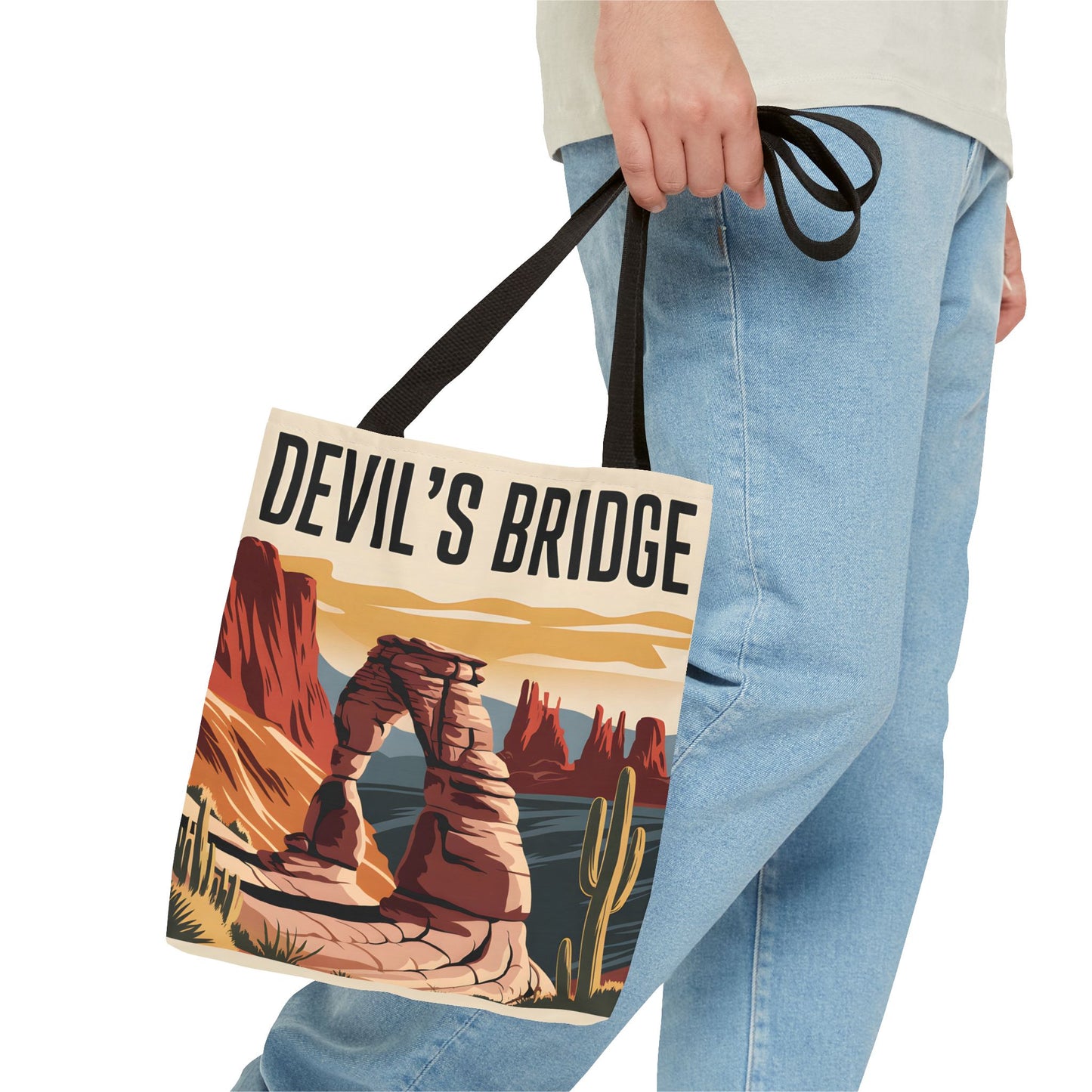 Devils Bridge Tote Bag Unique Design Scenic Landscape Eco-Friendly Carryall