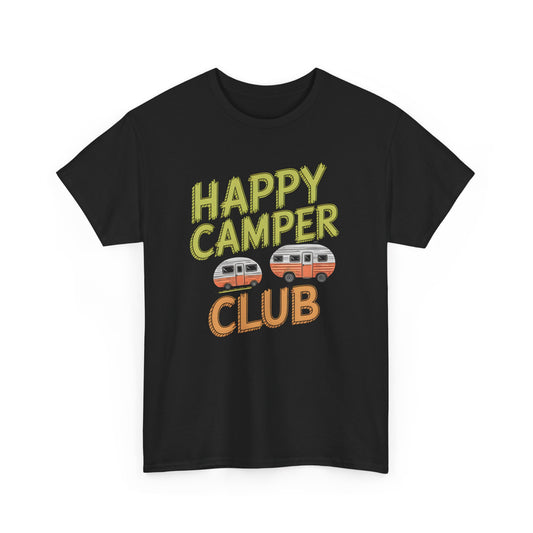 Happy Camper Club Vintage Trailer Camping Graphic T-Shirt Gift For Travelers