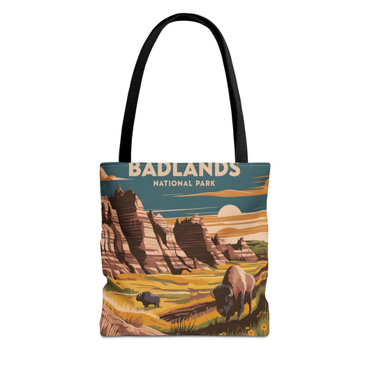 Badlands National Park All Over Print Tote Bag Scenic Landscape Design Art