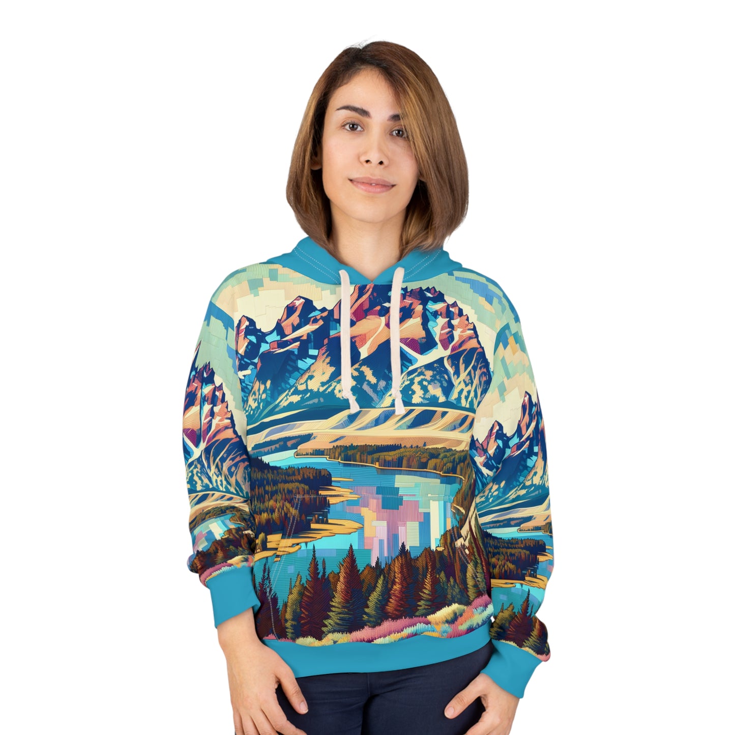 Grand Teton National Park Hoodie All-Over Print Scenic Mountain Landscape