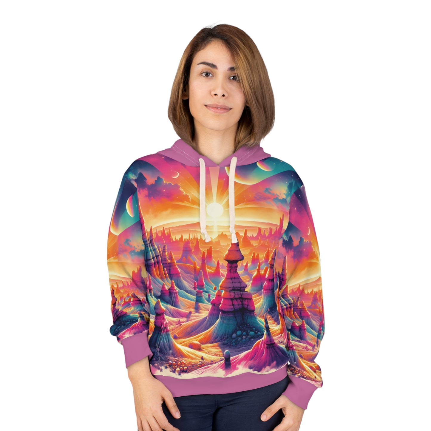 Goblin Valley Hoodie All Over Print Colorful Desert Landscape Pullover Gift