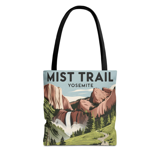 All Over Print Tote Bag Mist Trail Yosemite Nature Landscape Adventure Bag