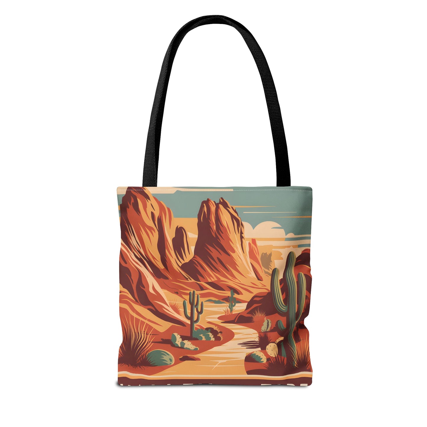 Valley of Fire All Over Print Tote Bag Desert Landscape Cactus Eco-Friendly