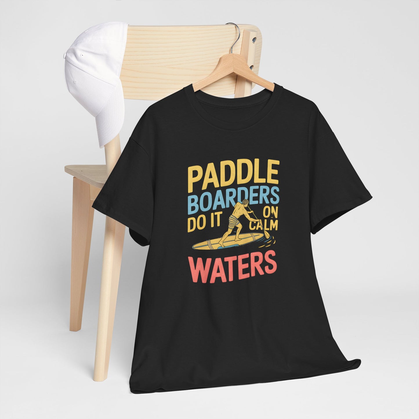Paddle Boarders T-Shirt Graphic Tee Calm Waters Quote Vintage Water Sports Beach