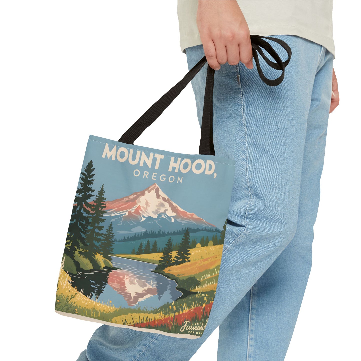 Mount Hood Oregon All Over Print Tote Bag Camping Nature Scene Outdoor Apparel