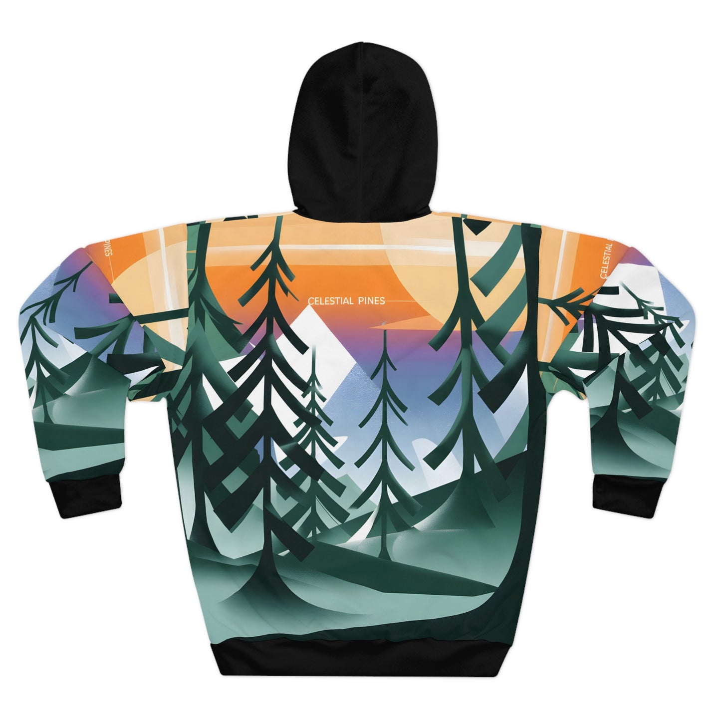Celestial Pines All-Over Print Hoodie Outdoor Travel Apparel National Park Wear