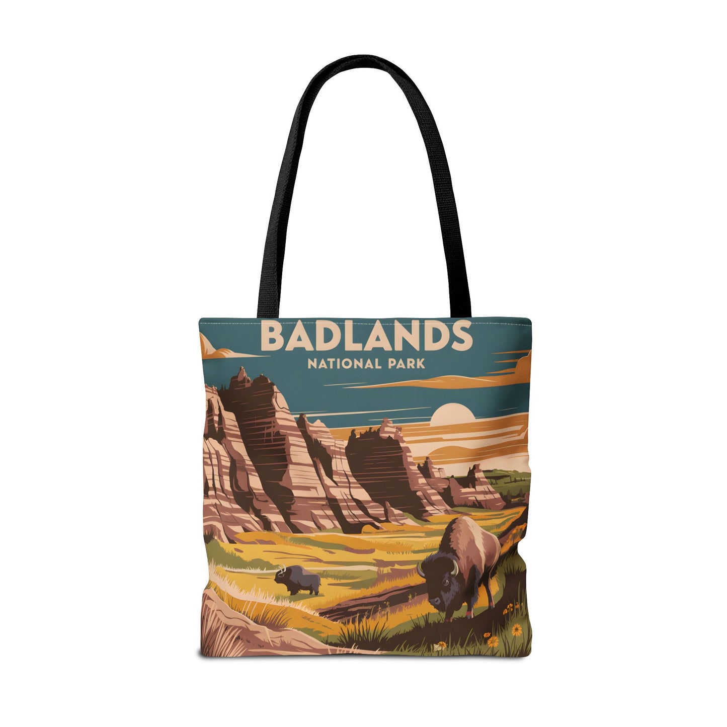 Badlands National Park All Over Print Tote Bag Scenic Landscape Design Art