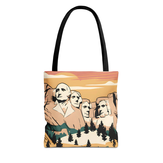 Mount Rushmore Tote Bag, National Parks Shoulder Bag, Patriotic USA Print,