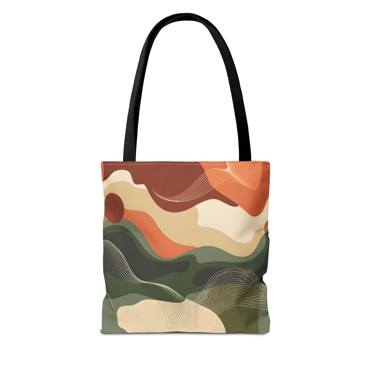 Earthline Tote Bag Abstract Canvas Eco Shopper Reusable Stylish Nature Handbag
