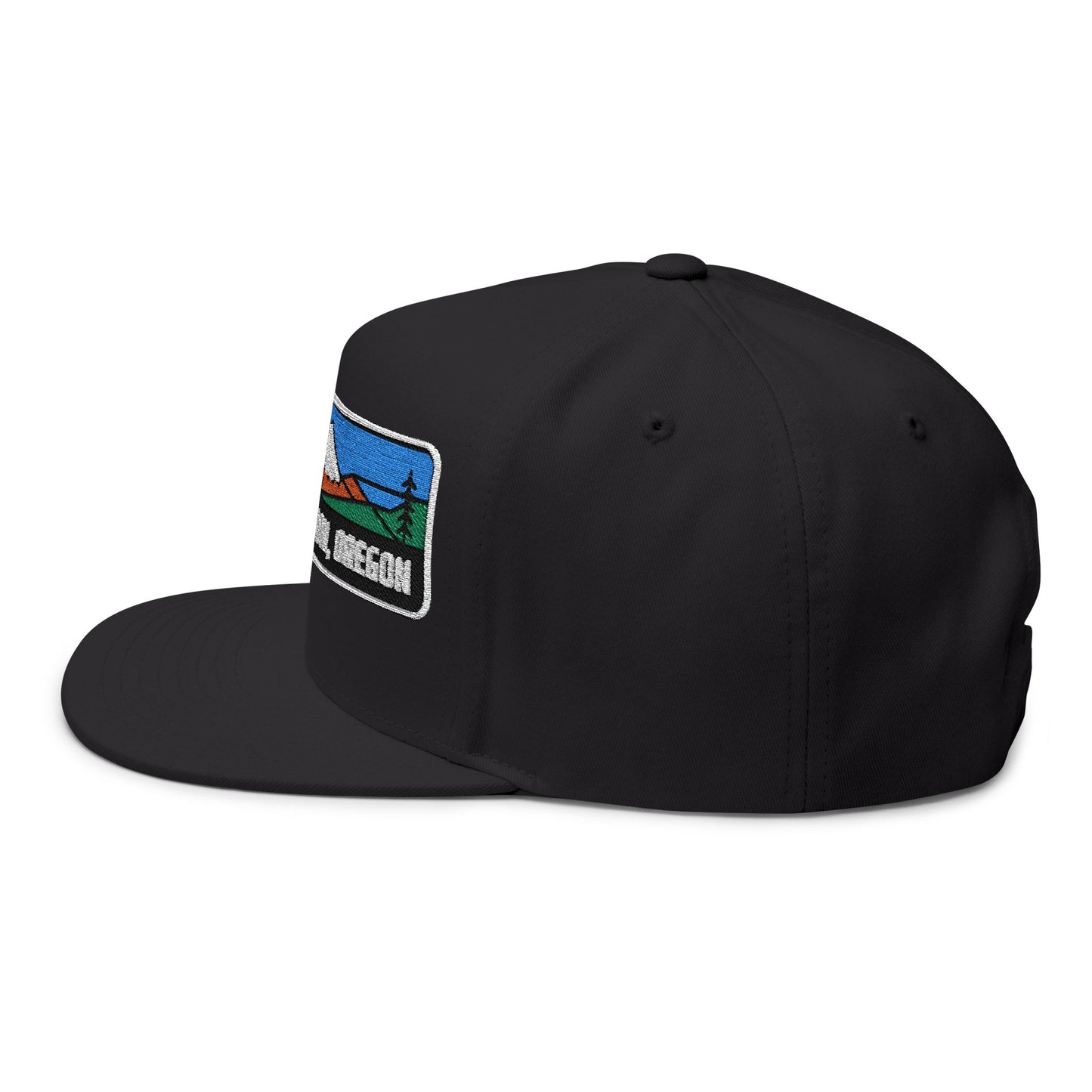Mount Jefferson Oregon Flat Bill Hat Outdoor Adventure Adjustable Snapback Cap