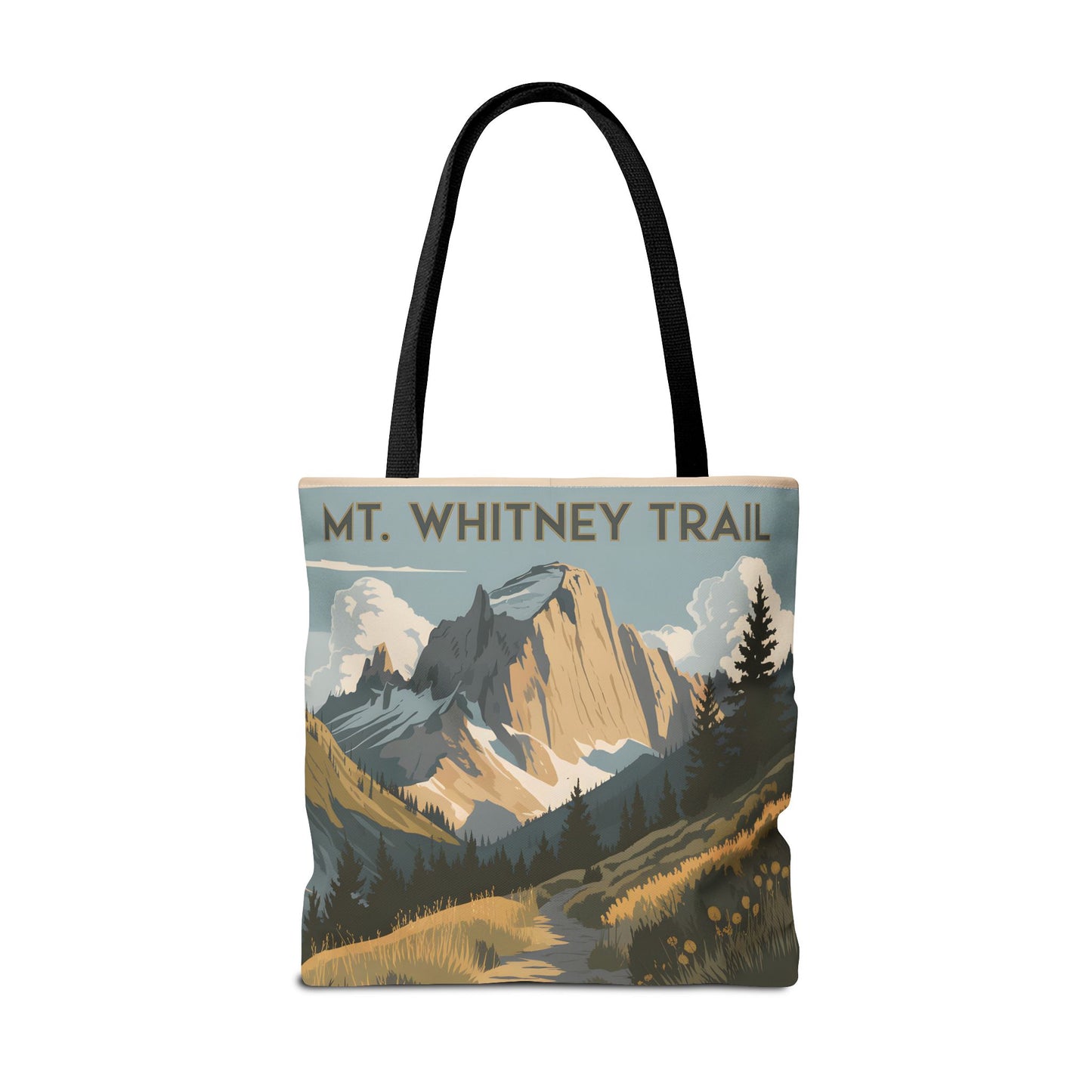 Mt Whitney Tote Bag All Over Print Hiking Trail Nature Gift Mountain Art