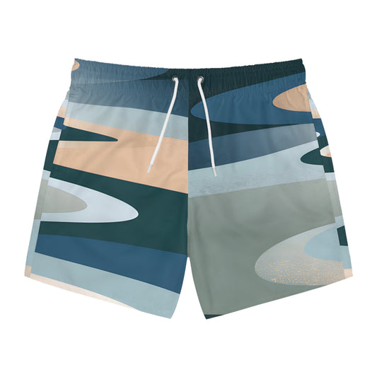 Moonlit Sand Men's Swim Trunks Beachwear Shorts Casual Summer Surf Surfer