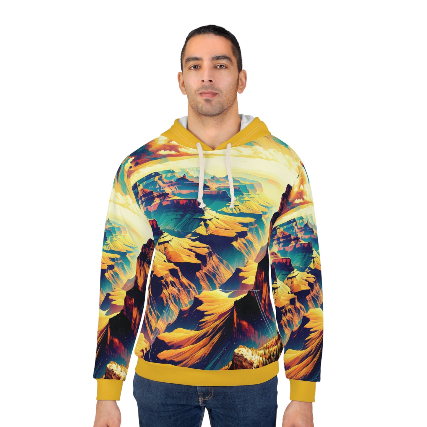 Grand Canyon Hoodie All Over Print Pullover Desert Landscape Nature Scene Bold
