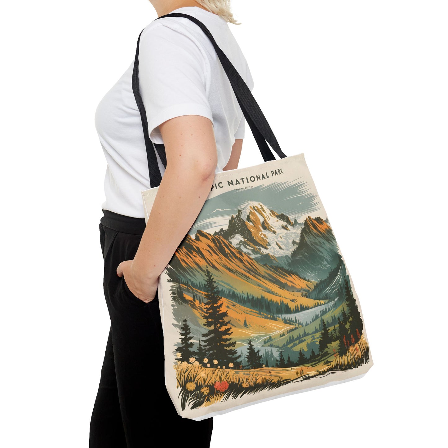 Olympic National Park Tote Bag Nature Scene All Over Print Eco Friendly Apparel