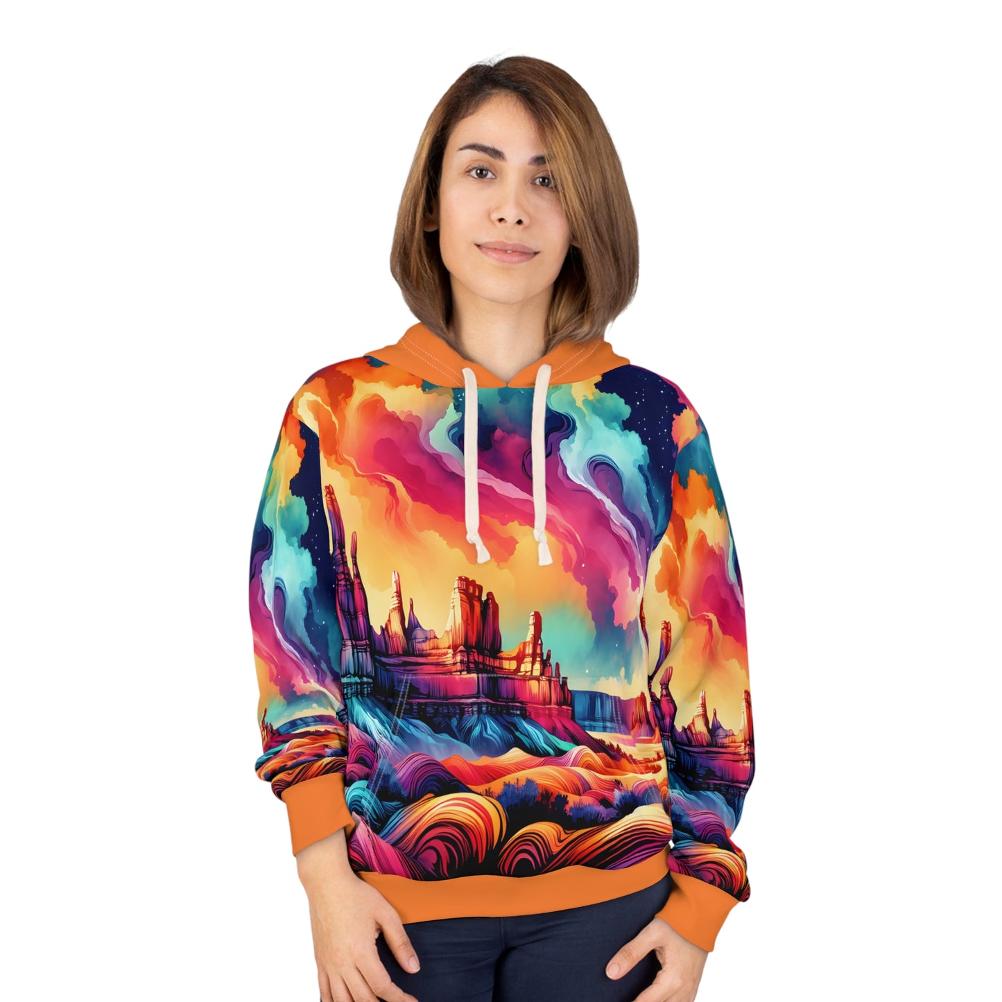 Cathedral Valley Hoodie All Over Print Pullover Travel Outdoor Apparel Unisex