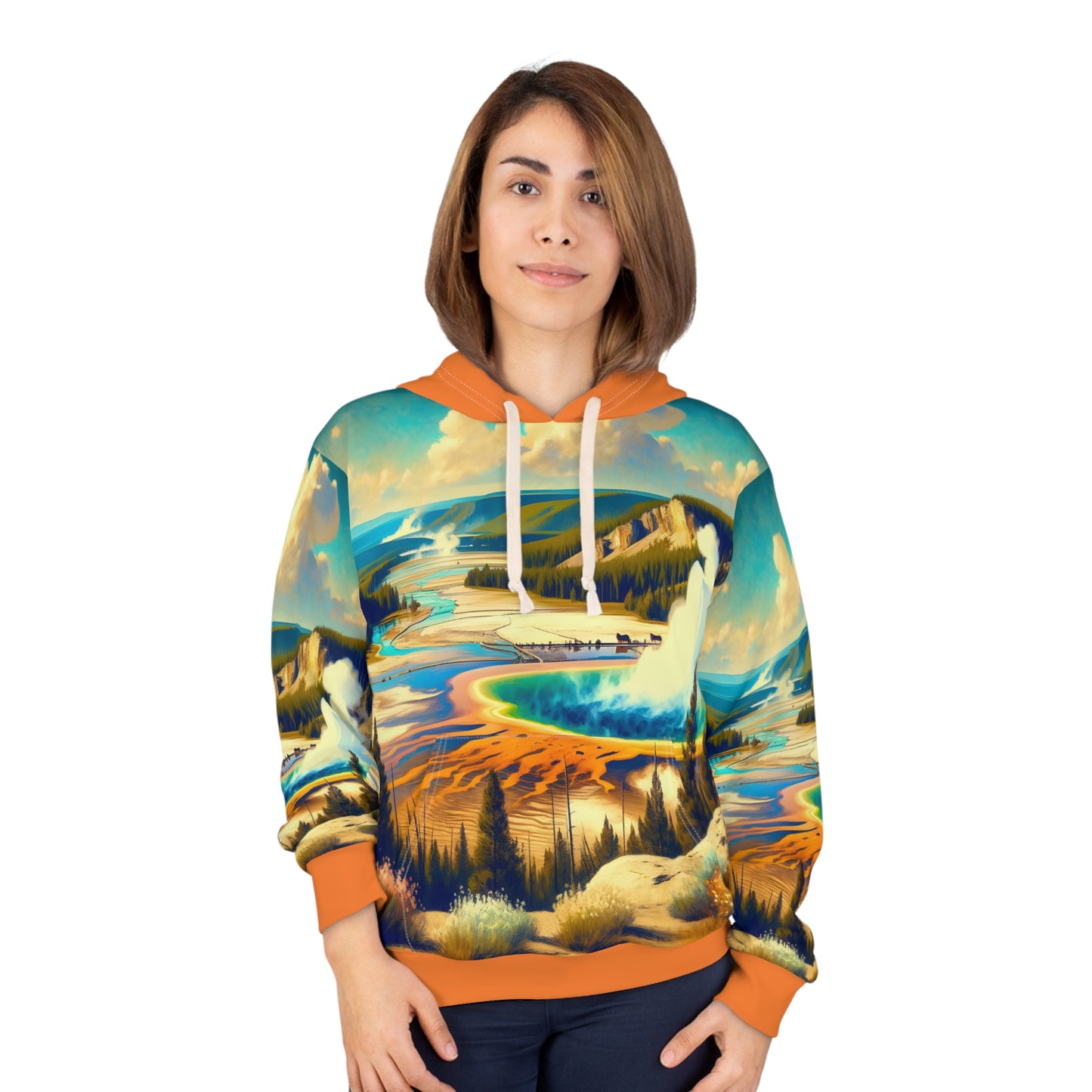 Yellowstone National Park Hoodie All-Over Print Geyser & Hot Springs Pullover