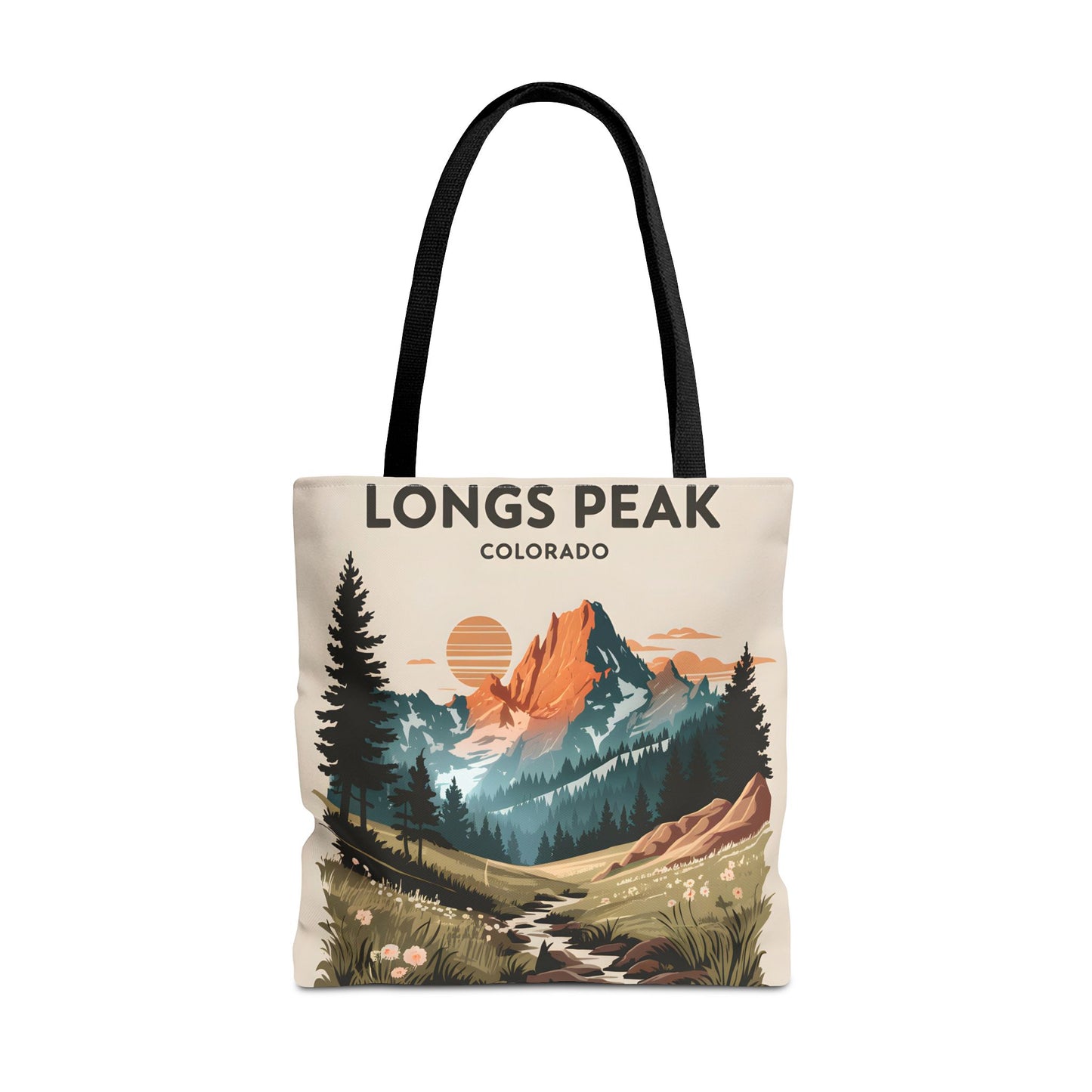 Longs Peak Colorado All Over Print Tote Bag Mountain Landscape Nature Classic