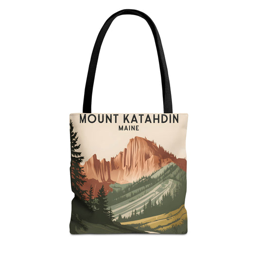 Mount Katahdin Maine All Over Print Tote Bag Hiking Nature Scene Lover Apparel