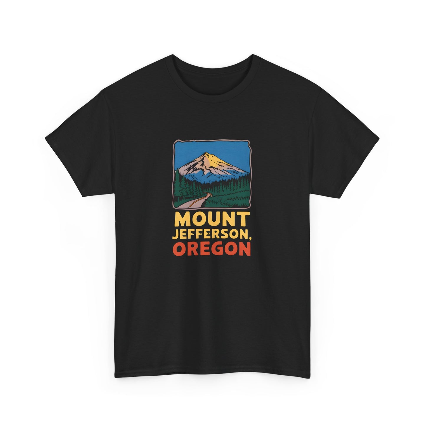 Mount Jefferson Oregon Vintage Mountain Art Graphic Short Sleeve T-Shirt